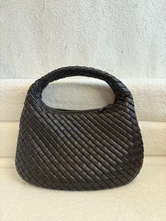 Bottega Veneta Maxi Veneta - Dark Brown in Brown Woven leather from Luxury Promise