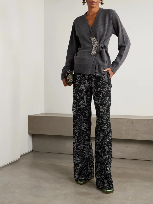 DRIES VAN NOTEN Woven wide-leg pants in Black, photo 2 of 2 from NET-A-PORTER (Canada)