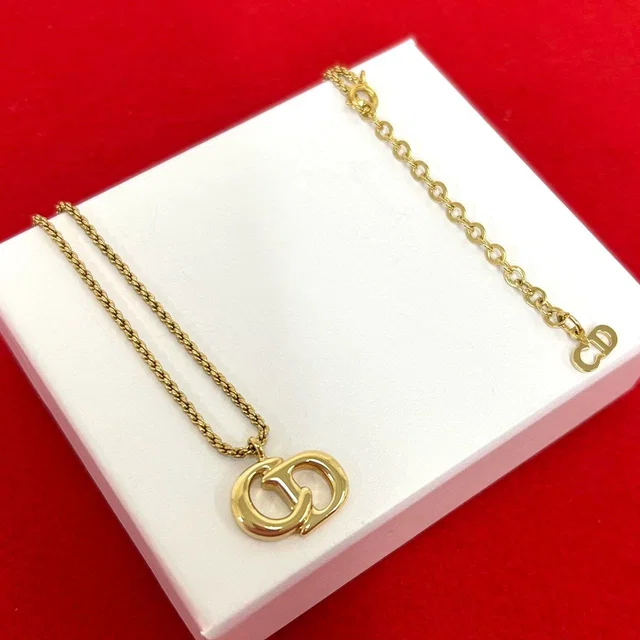 Dior Vintage CD Logo Necklace Gold in Gold from The Reluxe