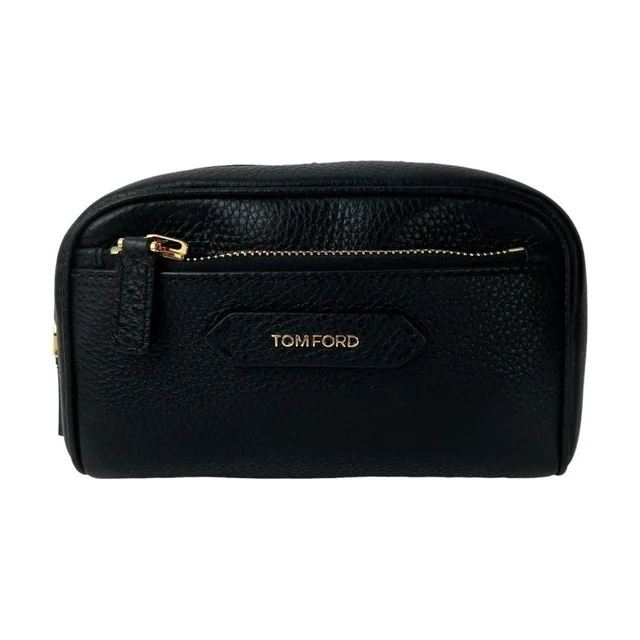 Tom Ford Cosmetic Case Black Pebbled Leather Toiletry Bag Dopp Kit Gold in black|gold Leather from Poshmark