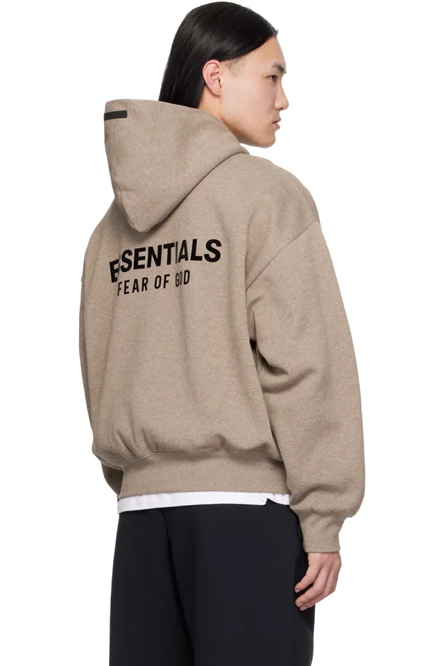 Fear of God ESSENTIALS Beige Classic Hoodie, photo 3 of 4 from SSENSE