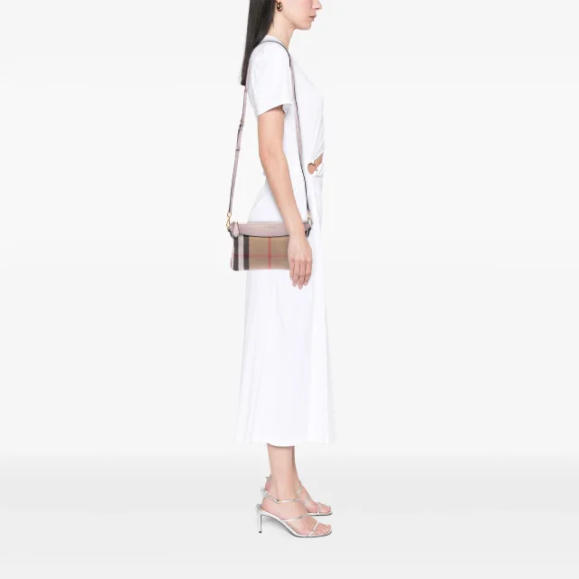 Beige Burberry House Check Canvas Derby Peyton Crossbody in Beige Canvas from Designer Revival, photo 6 of 6