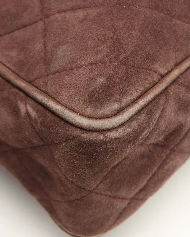 Chanel Large Quilted Suede Camera Bag in Suede from A Retro Tale, photo 12 of 13