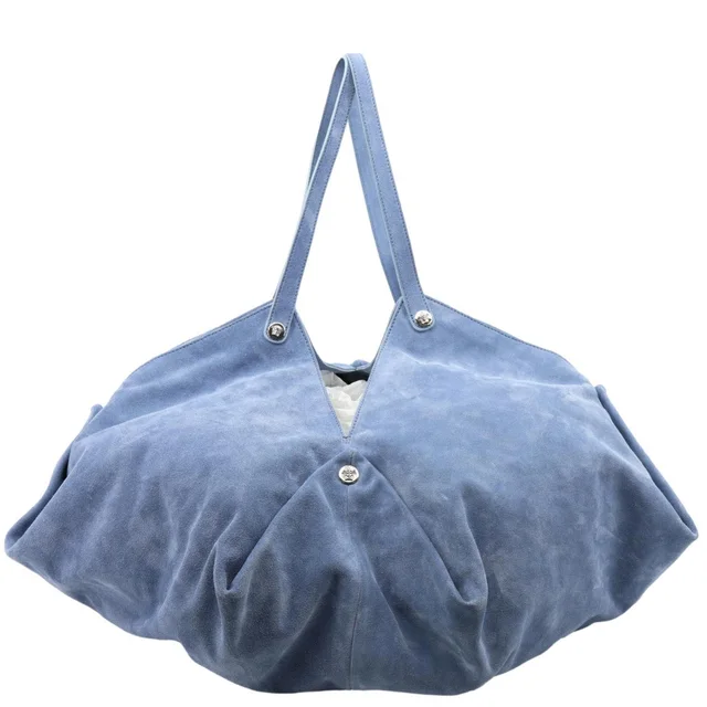 Versace Protea Suede Shoulder Bag Blue in Blue Suede from Dallas Designer Handbags