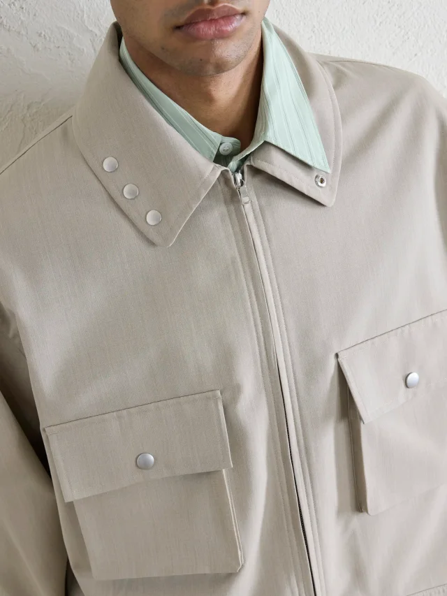 AURALEE Wool-Canvas Blouson Jacket - beige - 5 in Beige 100% Wool, photo 6 of 6 from MR PORTER