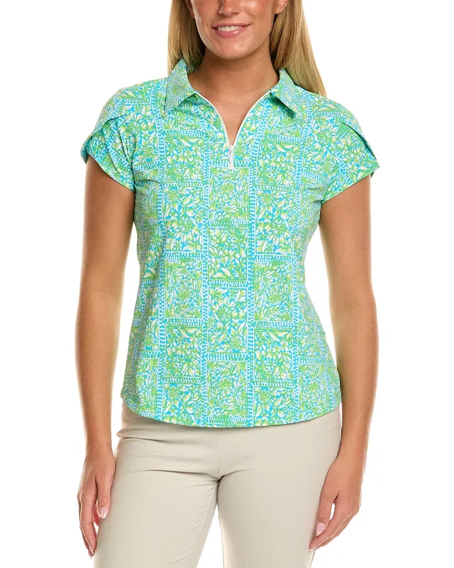 IBKUL Tulip Sleeve Polo Top, image 1 of 1 from Rue La La