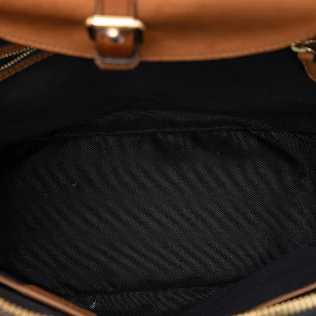 Beige Burberry Medium Haymarket Check Coated Canvas Orchard Bowling Bag Satchel in Beige Coated canvas from Designer Revival, photo 4 of 6