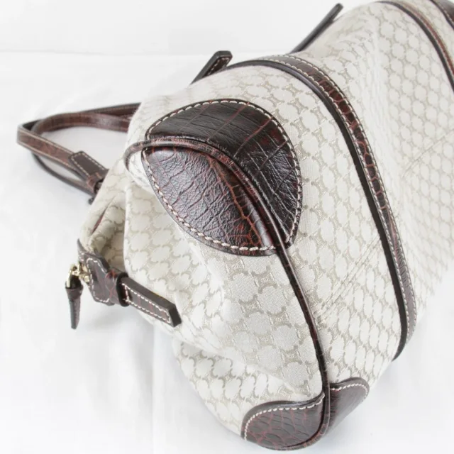 Celine Macadam Canvas Boston Bag in Beige Canvas from LuxUness, photo 6 of 9