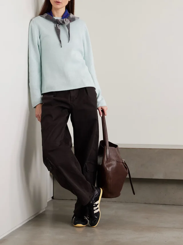 ALLUDE Cotton and cashmere-blend sweater in Green, photo 2 of 2 from NET-A-PORTER (Canada)