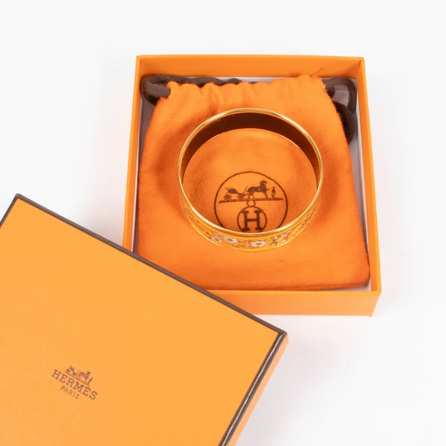 Hermès Enamel Wheat and Fruits Wide Bangle Bracelet from Labellov, photo 2 of 6