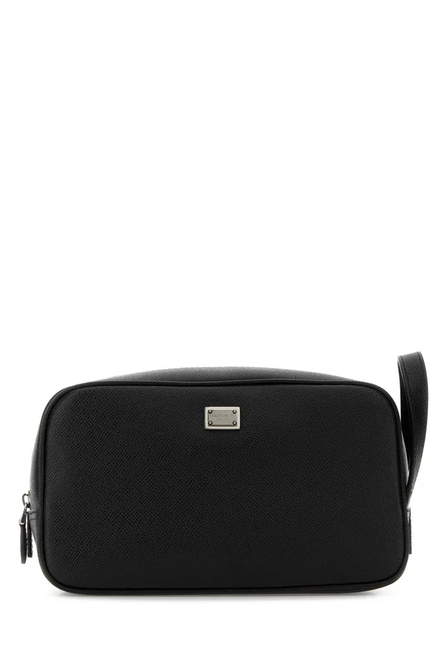 Dolce & Gabbana Vitello Leather Travel Wallet — Black in Black Leather from HEWI