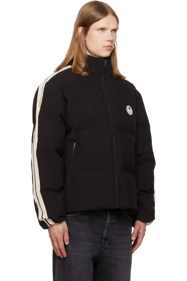 Palm Angels Black Tree Logo Cord Track Down Jacket, photo 2 of 4 from SSENSE