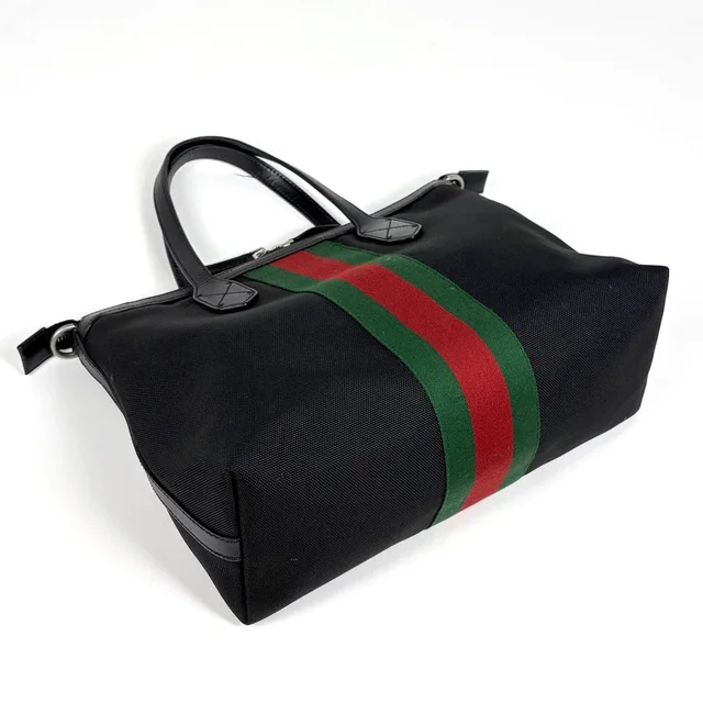 Gucci Tote Bag Sherry Line Web Canvas Black in Black Canvas from The Reluxe, photo 2 of 2