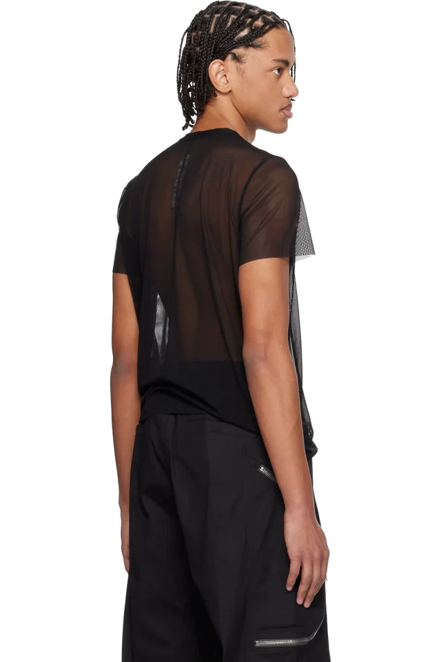Rick Owens Black Temple Short Level T-shirt, photo 3 of 4 from SSENSE