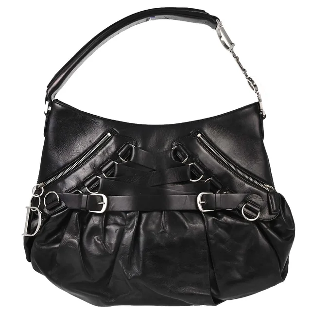 Dior Black Leather Corset Bag Handbag in Black Leather from AMORE Vintage Tokyo