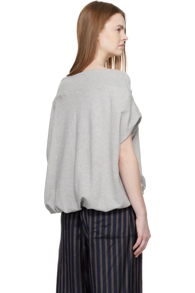 Dries Van Noten Gray Cocoon Sweatshirt, photo 3 of 4 from SSENSE