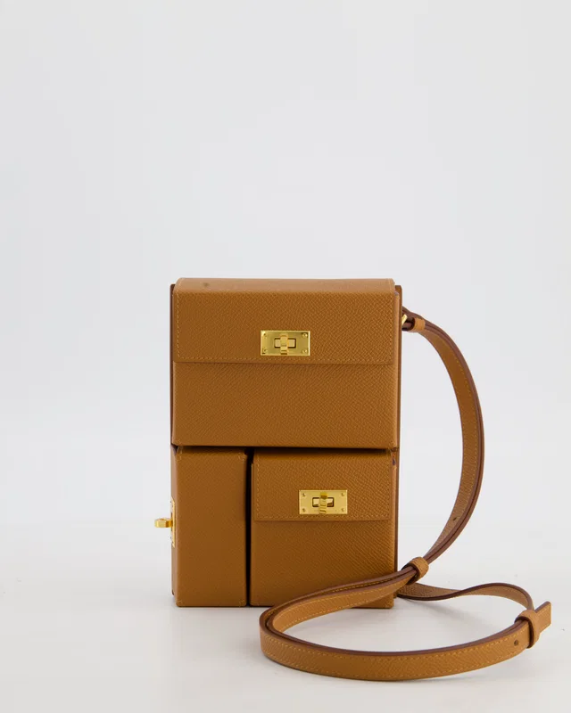 Hermès Kelly Multipocket To Go Pouch in Gold Epsom leather from Sellier
