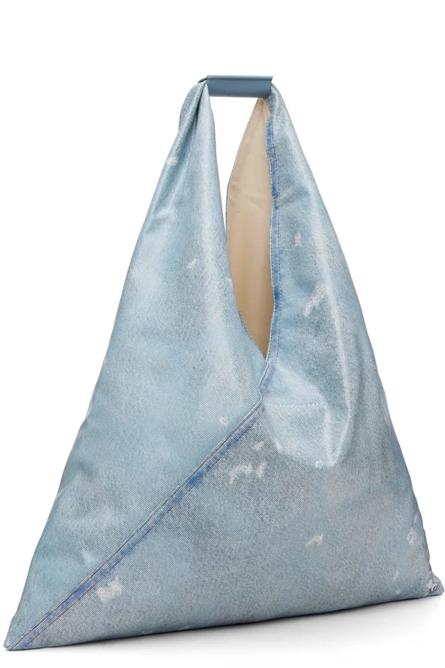 MM6 Maison Margiela Blue Classic Triangle Tote, photo 3 of 4 from SSENSE