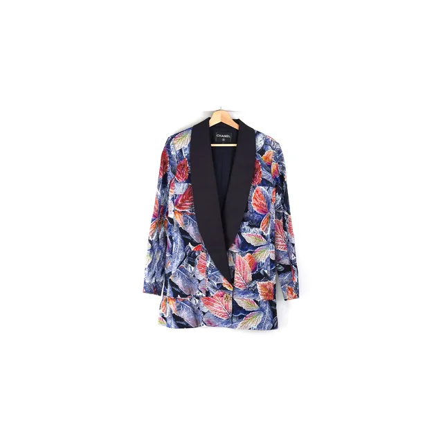 Chanel Blazer Jacket 38 in Silk from The Purse Affair