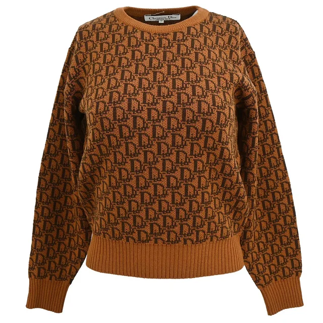 Dior Trotter Sweater Brown #M in Brown Wool from AMORE Vintage Tokyo