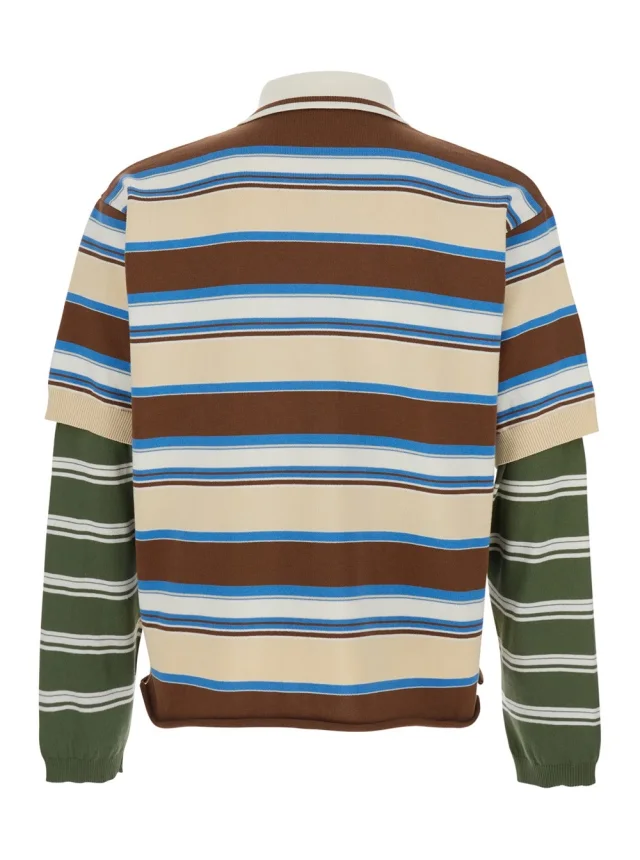 Dsquared2 Multicolor Polo Shirt with logo lettering on the front and all-over striped print in Cotton for Men in Multicolor 100% Cotton, photo 3 of 6 from Gaudenzi Boutique