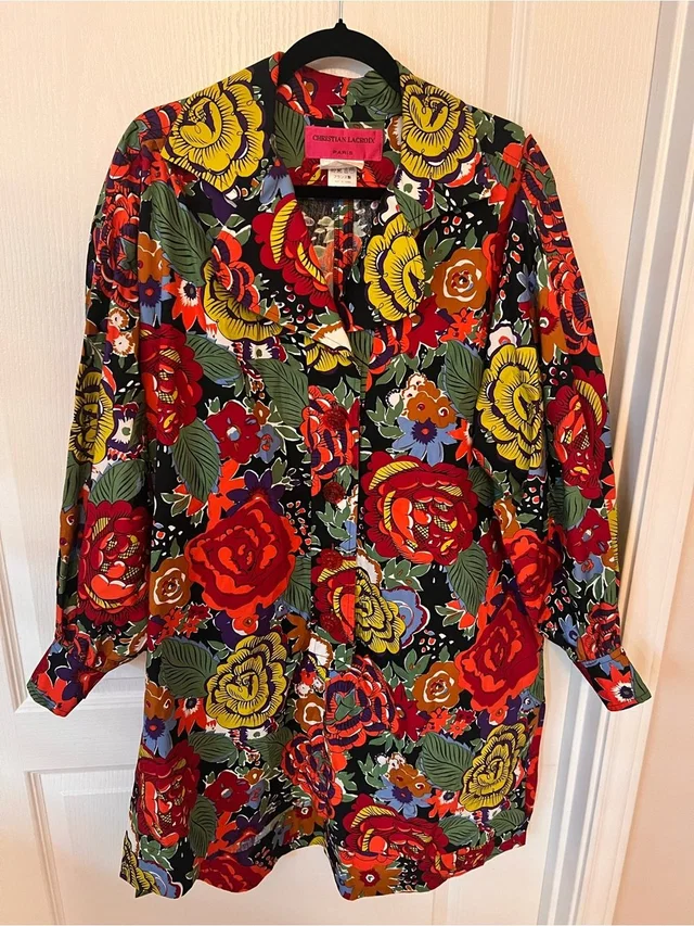 Christian Lacroix Pink Floral Cotton Garment in red|pink from Poshmark