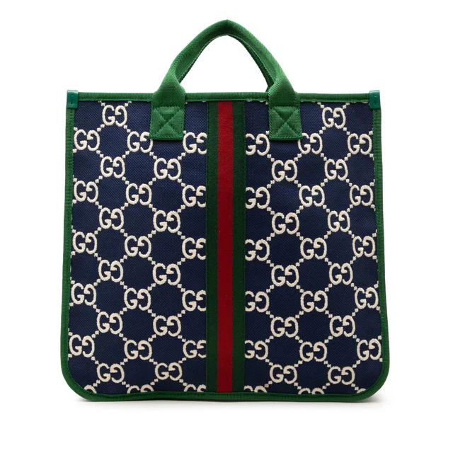 Blue Gucci Childrens GG Nylon Web Tote in Blue Nylon from Designer Revival