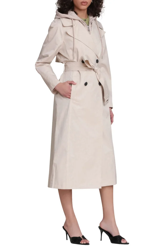 Avec Les Filles Quilted Hoodie Cotton & Nylon Trench Coat, photo 3 of 7 from Nordstrom Rack