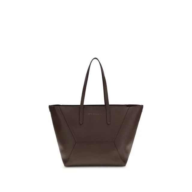 Brunello Cucinelli Brown Calf Leather Bos Taurus Shoulder Bag in Brown Calfskin from HEWI