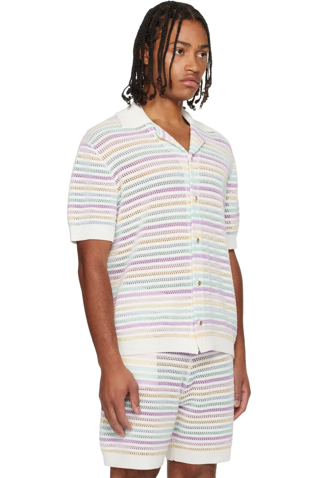 Casablanca Multicolor Crochet Polo, photo 2 of 4 from SSENSE