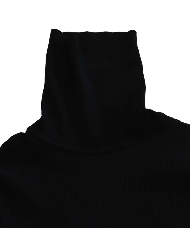 Valentino Garavani Black Turtleneck Ribbed Top With White Sleeves in Black from Luxury Promise, photo 2 of 2