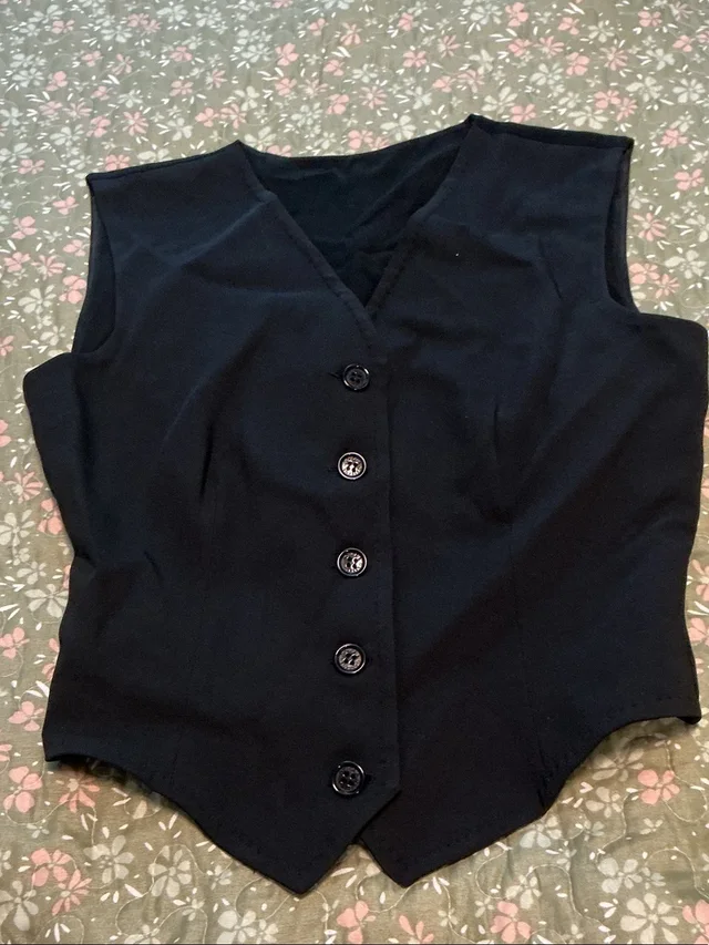 Dolce & Gabbana Women's Button Front Vest 38 in black Silk from Poshmark