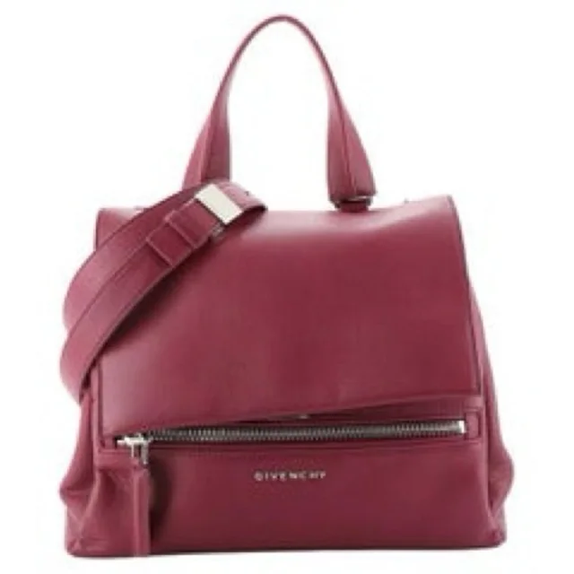 Givenchy Pandora Pure Dark Red Top Handle Front Flap Bag in red Caviar leather from Poshmark