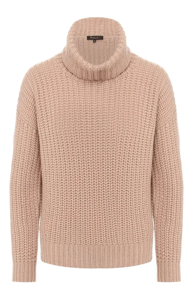 Loro Piana Cashmere Turtleneck Sweater Beige Chunky Knit in blue Cashmere from Grailed