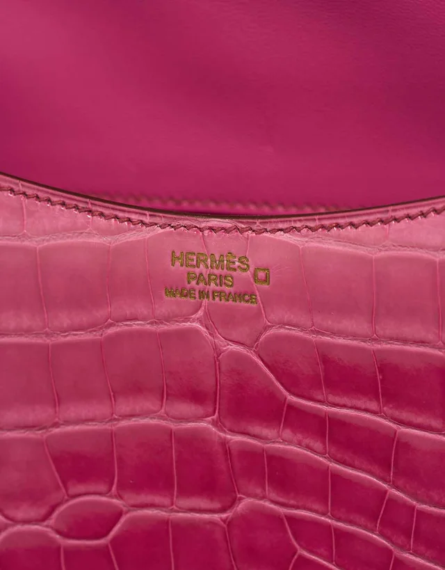 Hermès Passe-Guide Alligator Mississippi Rose Tyrien in Pink Crocodile from SACLÀB, photo 8 of 9
