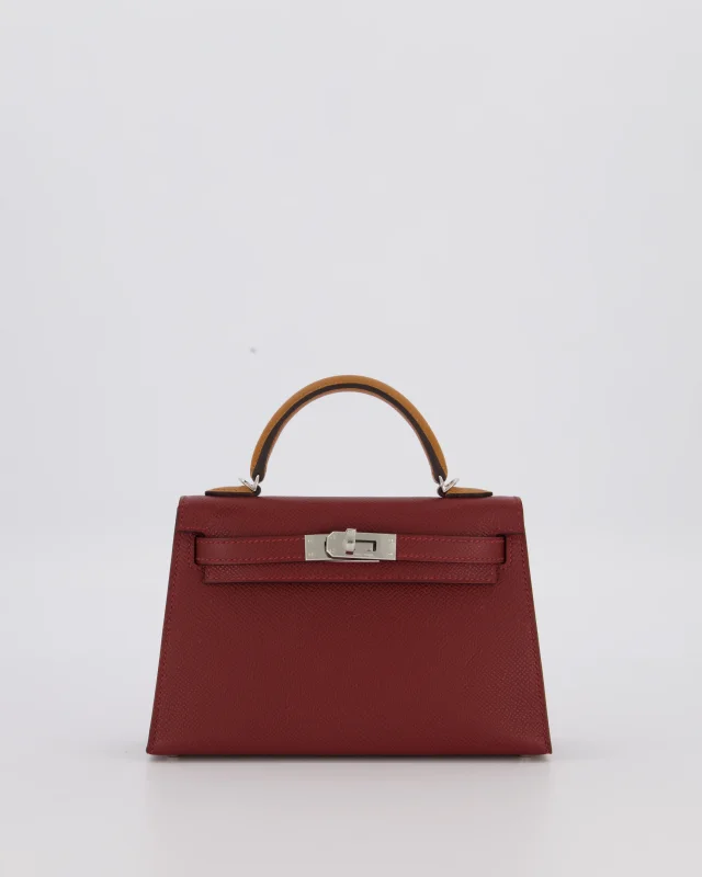 Hermès Mini Kelly II Tricolour 20 Bag in Burgundy Epsom leather from Sellier, photo 4 of 23