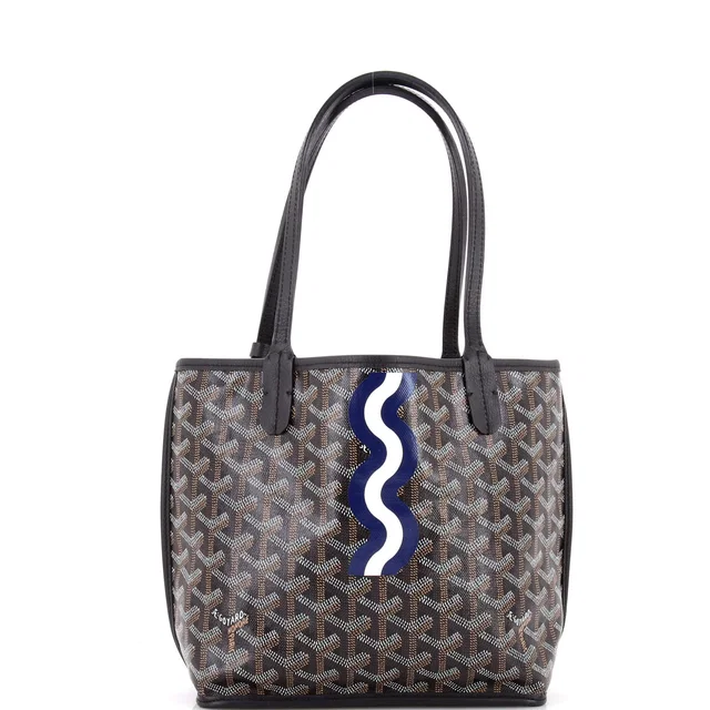 Goyard Anjou Reversible Tote Printed Coated Canvas Mini in black Coated canvas from Rebag