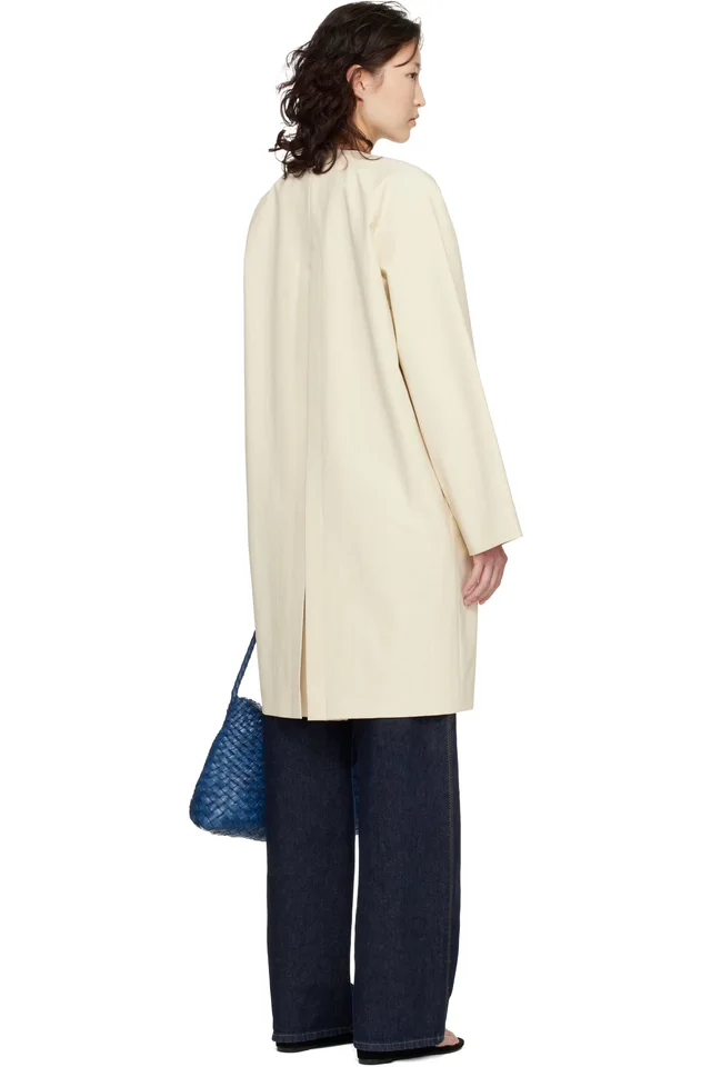 Loulou de Saison Beige Merill Cotton Gabardine Coat, photo 3 of 4 from SSENSE