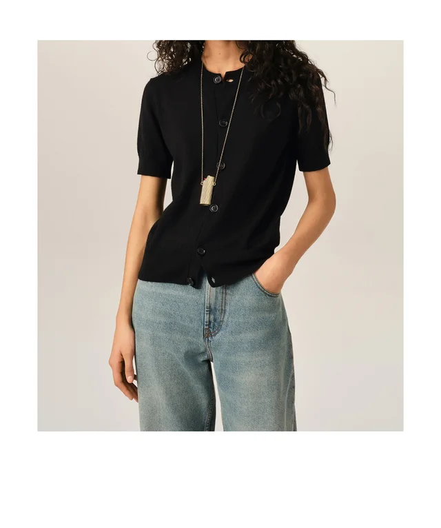 Ami Paris AMI Ami de Coeur Short-Sleeved Cardigan, photo 2 of 6 from SENSER