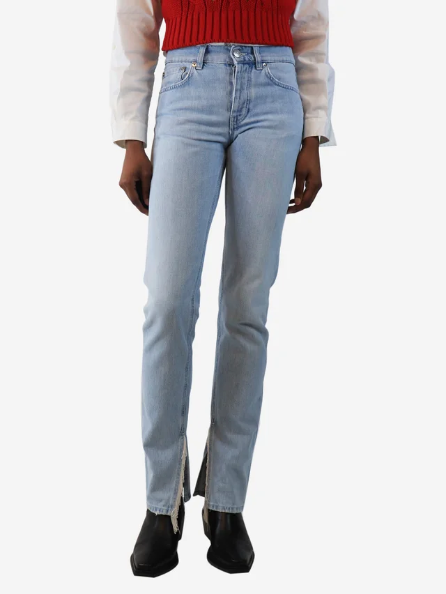 GANNI Blue lightwash denim jeans - size UK 6 in Blue Denim from Sign of the Times