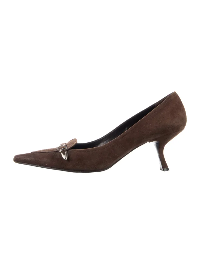 Prada Suede Pumps in red|brown Suede from The RealReal