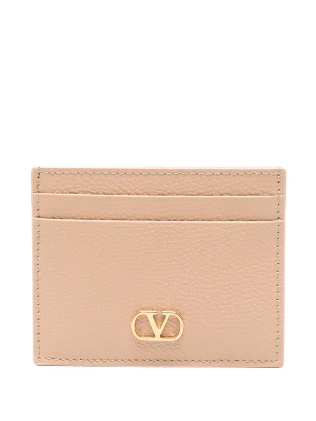 Valentino Garavani Card Case — Beige Calf Leather Cases in Beige Calfskin from HEWI