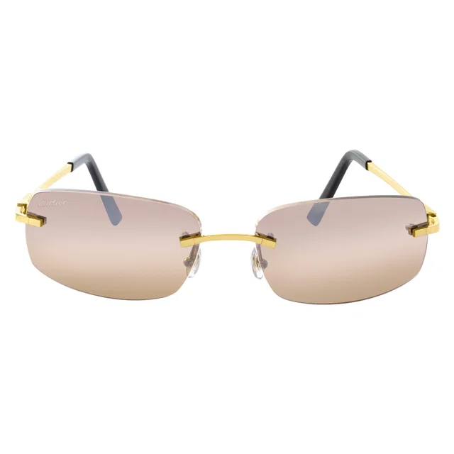 Cartier glasses in 18k gold plated frame with diamond accent at the temple in Gold from Gray And Sons