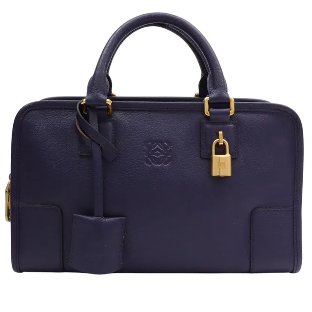 Loewe Anagram Anasona Handbag Purple in Purple Leather from VINTAGE QOO TOKYO