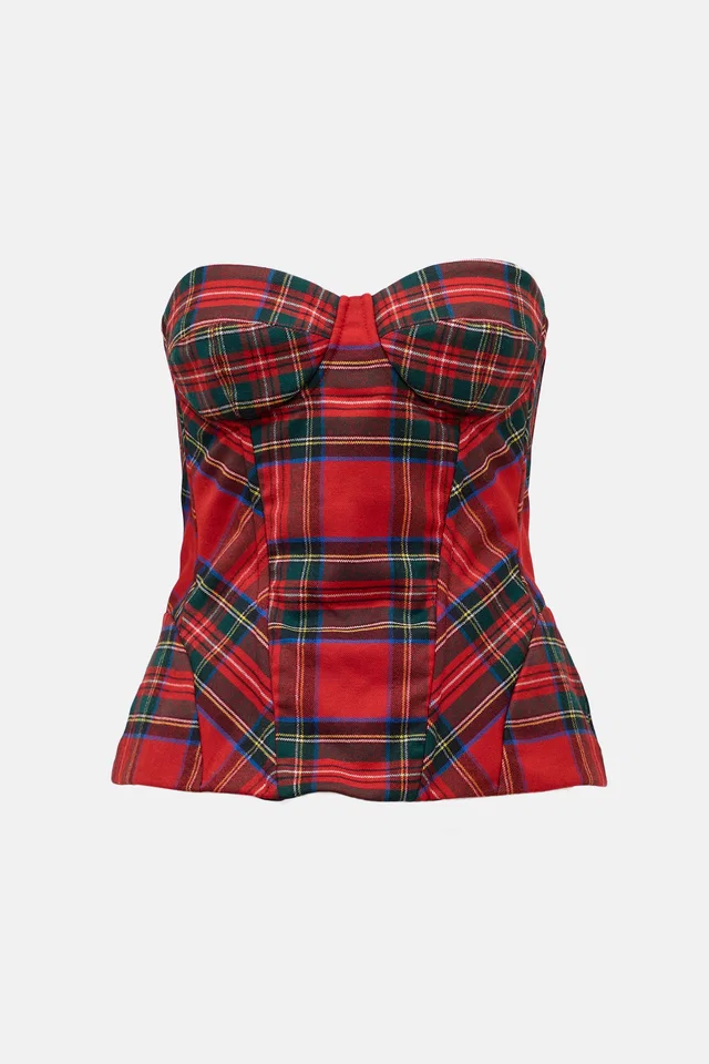 Dolce & Gabbana C. 2000's Tartan Bustier Top from VSP Consignment