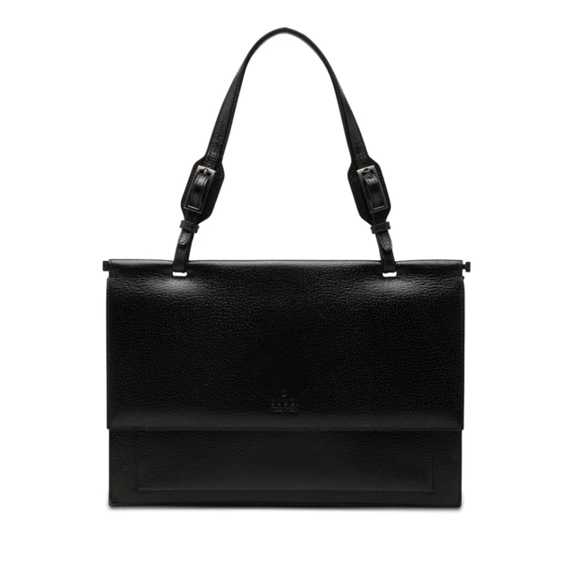 Black Gucci Grained Calfskin Top Handle Bag Handbag in Black Caviar leather from Designer Revival, photo 1 of 1
