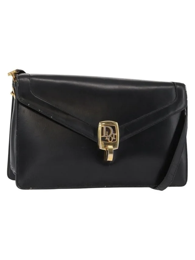 Dior Shoulder Bag Leather Black Gold in black|gold Leather from Poshmark, photo 1 of 1