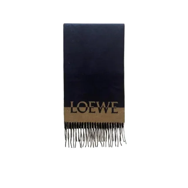 Loewe Women's Scarf - Blue/Tan in neutral|blue|brown from Depop, photo 1 of 1