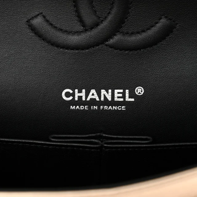 Chanel Metallic Lambskin Quilted Medium Double Flap Gold Black in Black Lambskin from FASHIONPHILE, photo 6 of 12