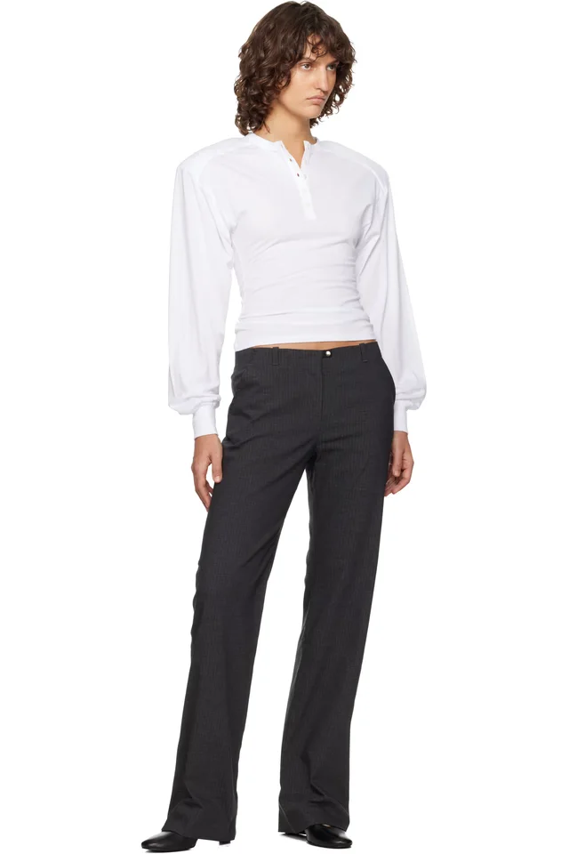 Paloma Wool Gray Sil Trousers, photo 4 of 4 from SSENSE